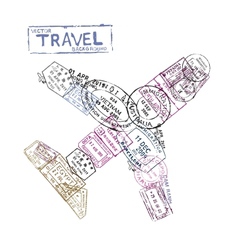Passport stamps vector image