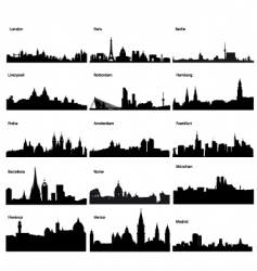 Silhouettes of European cities vector image