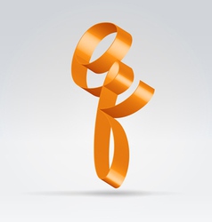 Silk ribbon letter abc vector image