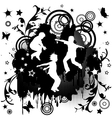 Children jumping over grunge background vector image