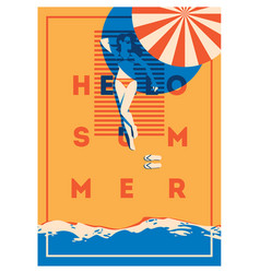 Summer holiday and summer camp poster Summer holiday and summer camp poster vector image