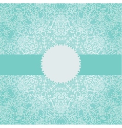 Vintage invitation card with round lace ornament vector image