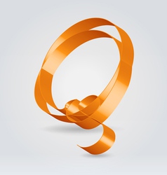 Silk ribbon letter abc vector image