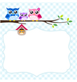 Owl family spring vector image