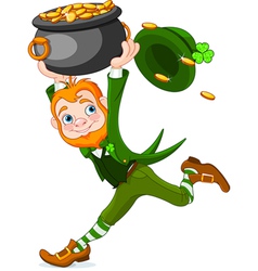 Running Leprechaun vector image