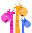 Colorful giraffe family vector image