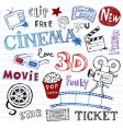 Cinema doodles vector image