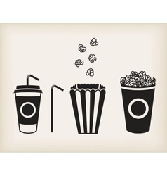 Popcorn set vector image