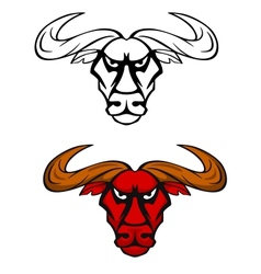 Attack bull head mascot vector image