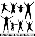Silhouette happy jumping family vector image