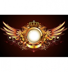 Heraldic golden frame vector image