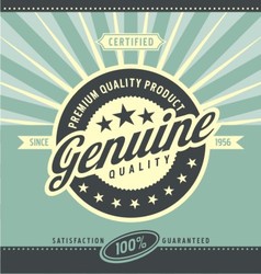 Vintage promotional poster for premium quality pro vector image