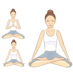 Meditation poses vector image