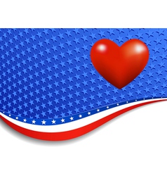 Stars and Stripes Landscape with Heart vector image
