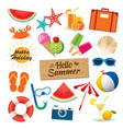 Summer sticker icon set flat design can be used vector image