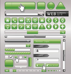 Green button for website and app vector image