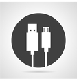 USB plug black round icon vector image