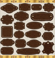 Leather vintage LABELS set Leather vintage LABELS set vector image