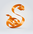 Silk ribbon letter abc vector image