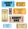 Tickets: admit one vector image