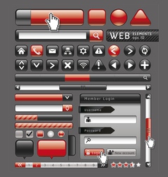 Blank red button for website and app vector image