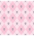 Seamless pink pattern with funny skulls vector image