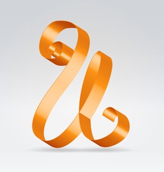 Silk ribbon letter abc vector image