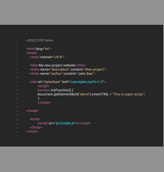 Source code screen Royalty Free Vector Image - VectorStock