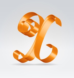 Silk ribbon letter abc vector image