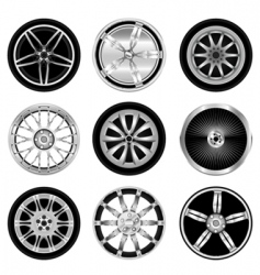 Sporty aluminum wheel vector image
