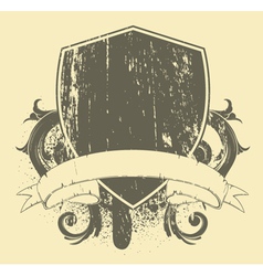 Grunge t-shirt design with shield vector image