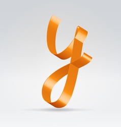 Silk ribbon letter abc vector image