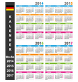 Calendar 2014-2017 vector image