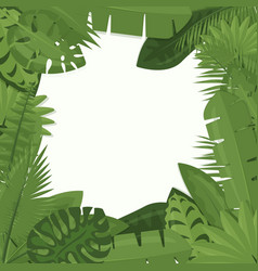Tropical green leaves of vector image