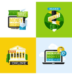 Flat design of make money concept vector image