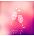 Champagne silhouette Valentines Day background vector image