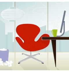 Retro-modern office vector image