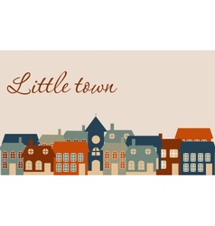 Card with a beautiful little town vector image