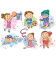 Sports kids Sports kids vector image
