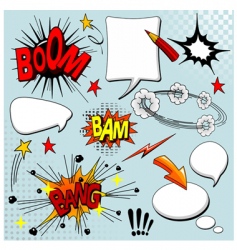 Set of comic elements vector image