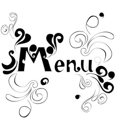 Decorative inscription menu vector image