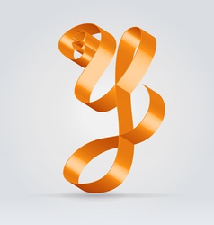 Silk ribbon letter abc vector image