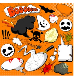 Halloween comic speech bubbles vector image