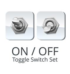 Realistic 3d electric toggle switches Royalty Free Vector
