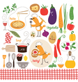 Set of cartoon food ingredient vector image