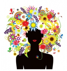 Summer face woman vector image