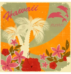 Vintage Hawaiian postcard vector image