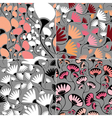 Set of four floral seamless vector image
