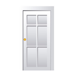Realistic closed white entrance door vector image