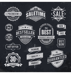 Chalk drawn sale emblems vector image